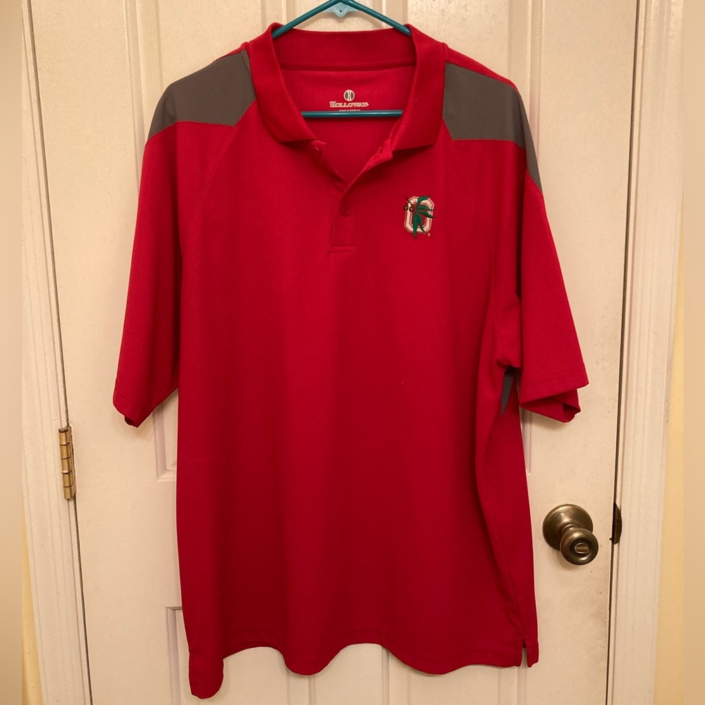 Ohio State Buckeyes Red OSU Crest Holloway Polo Shirt